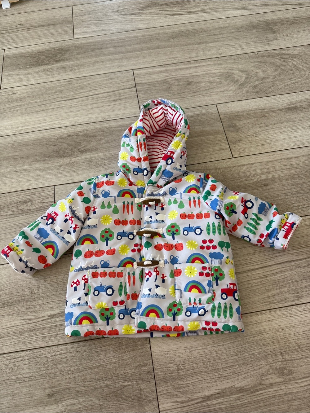 Baby Boden Multi-Colored Farm Print Jacket 9-12 months